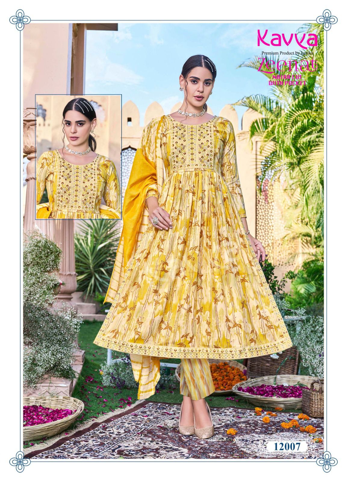 Zeenat Vol 12 By Kavya Capsule Foil Printed Readymade Suits Wholesale Shop In Surat
